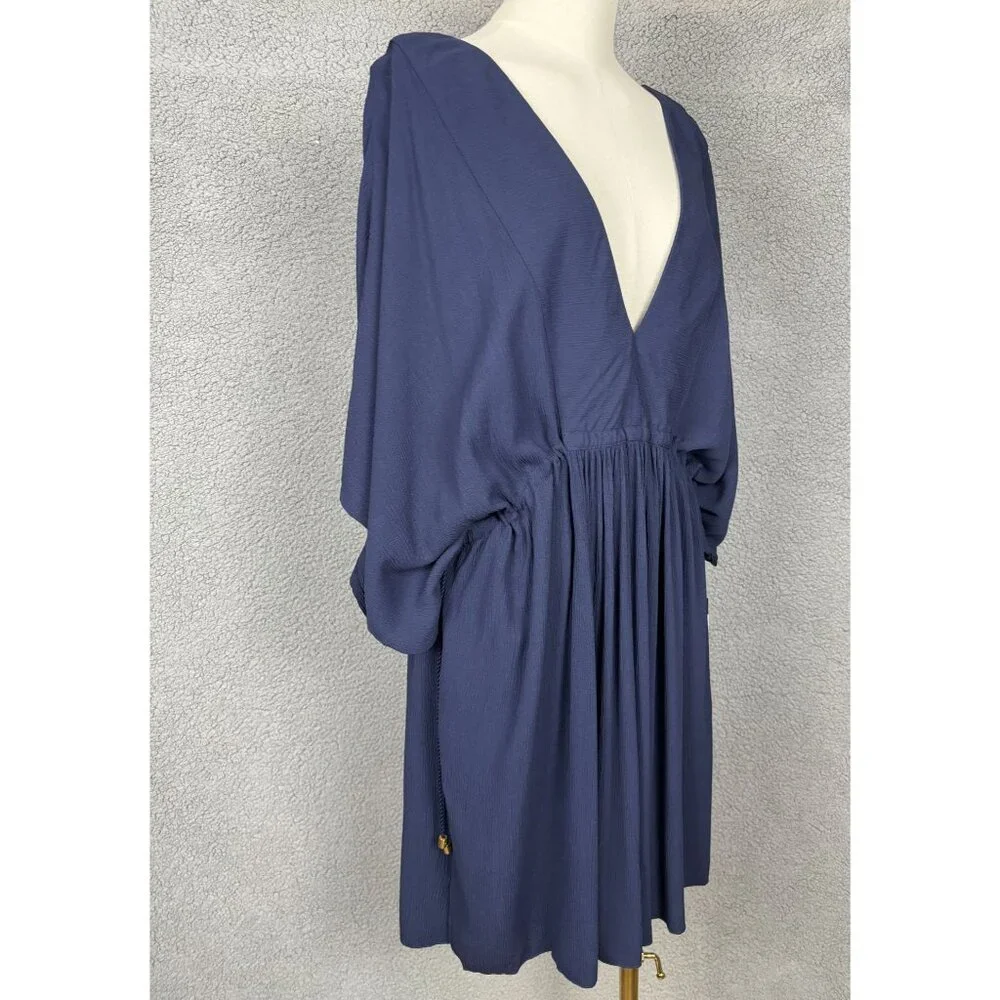 Lauren Ralph Lauren Women's V-Neck Tunic Swim Cover Up Blue Size 1X NWD - Picture 3 of 8